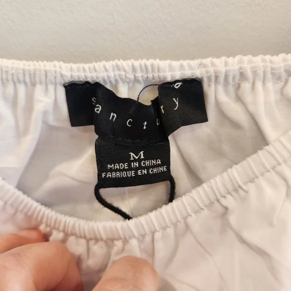 Sanctuary NWT White Cotton Puff Sleeve Mini Dress - Picture 4 of 10